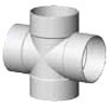 8" x 8" x 4" x 4" PVC SDR35 Solvent Weld Cross Tee (S x S x S x S)