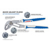 Lenox 8" Quick-Adjust Plier With V-Jaw LXHT90550