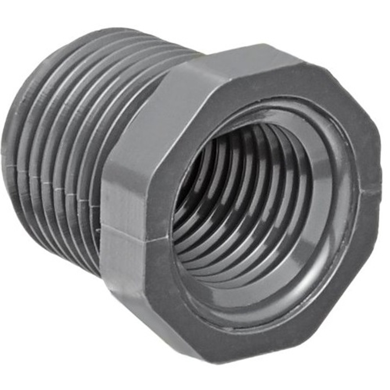 Schedule 40 PVC FPT Reducing Coupling-FPT Size:3/4"-FPT Size:1/2" 