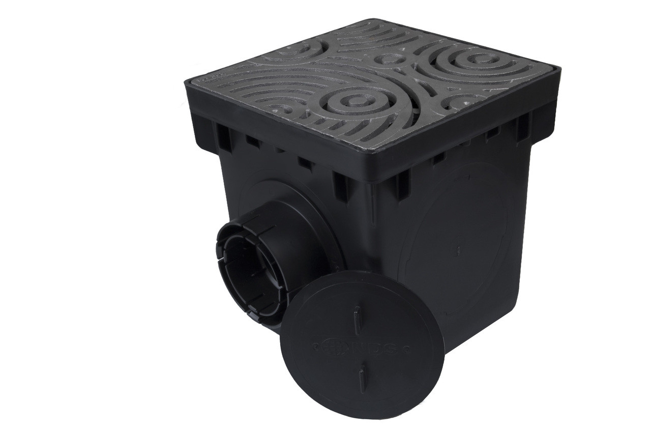 12" Catch Basin Kit w/ Cast Iron Decorative Oblio Grate The Drainage Products Store