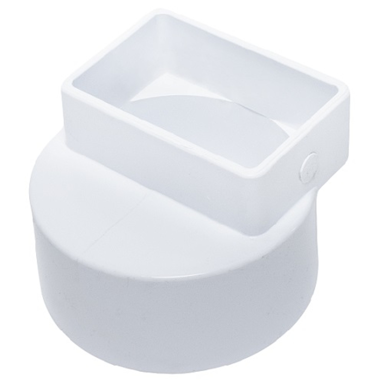 PVC 4" x 6" x 6" DWV Downspout Adapter Offset (DSA x Hub) The