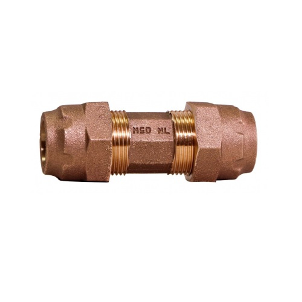 Waterline PEX Copper Tube Compression Adapter, 1/2 x 1/2-in