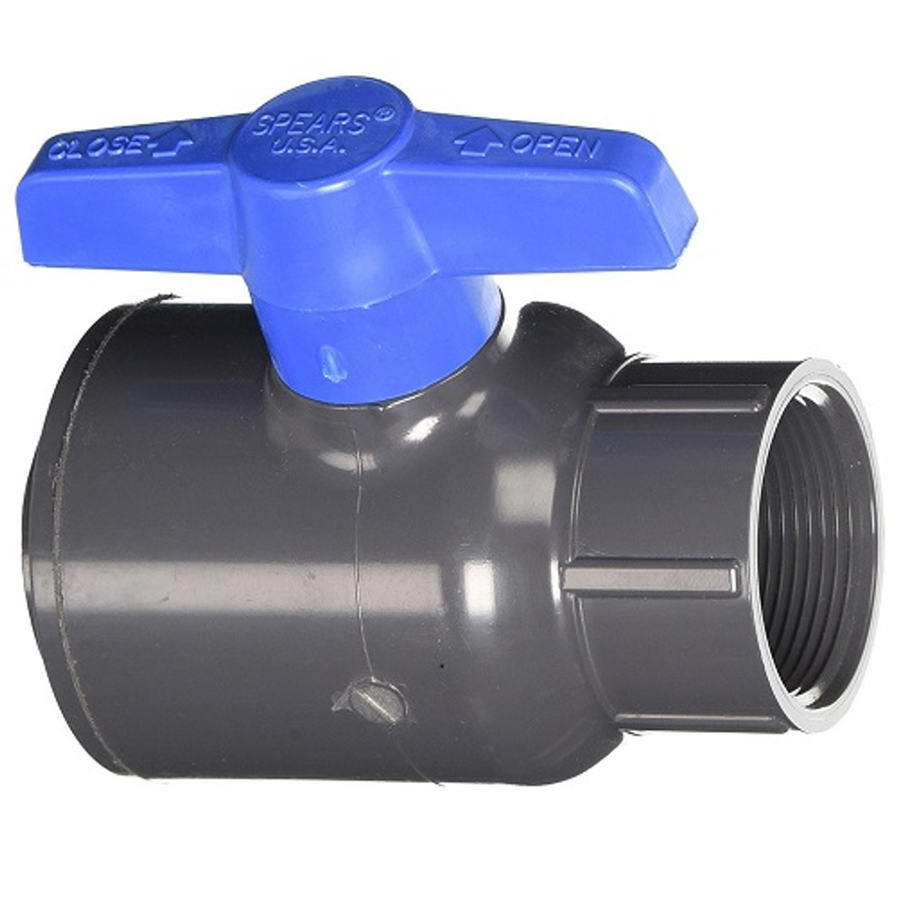 PVC 3" Gray Compact Ball Valve (Threaded) - The Drainage Products Store