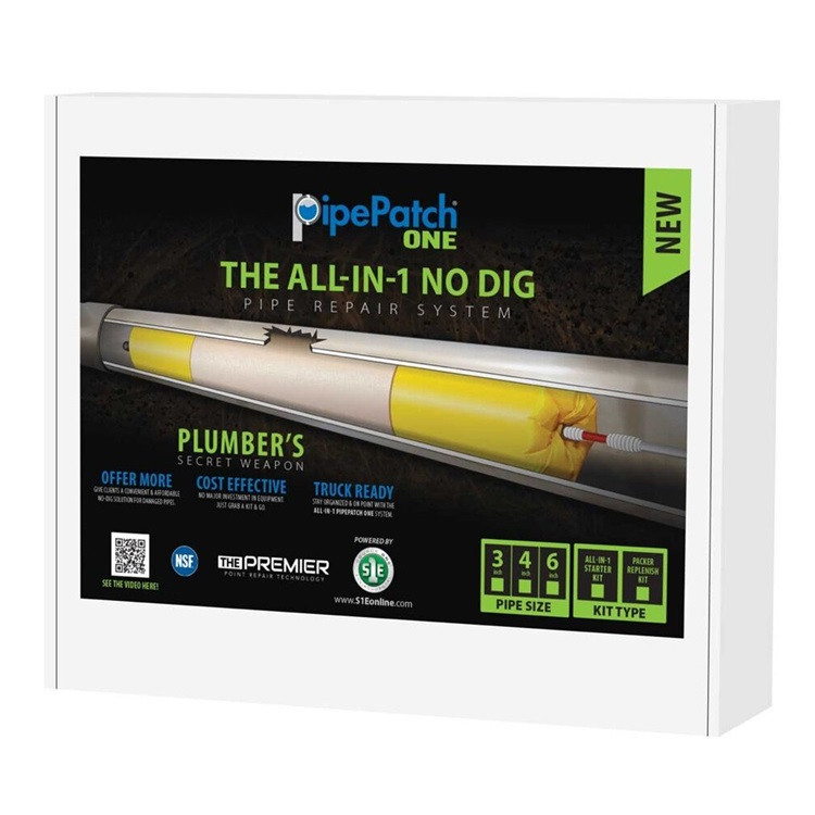 PipePatch ONE 3" AllinOne CIPP No Dig Pipe Repair Replenish Kit The