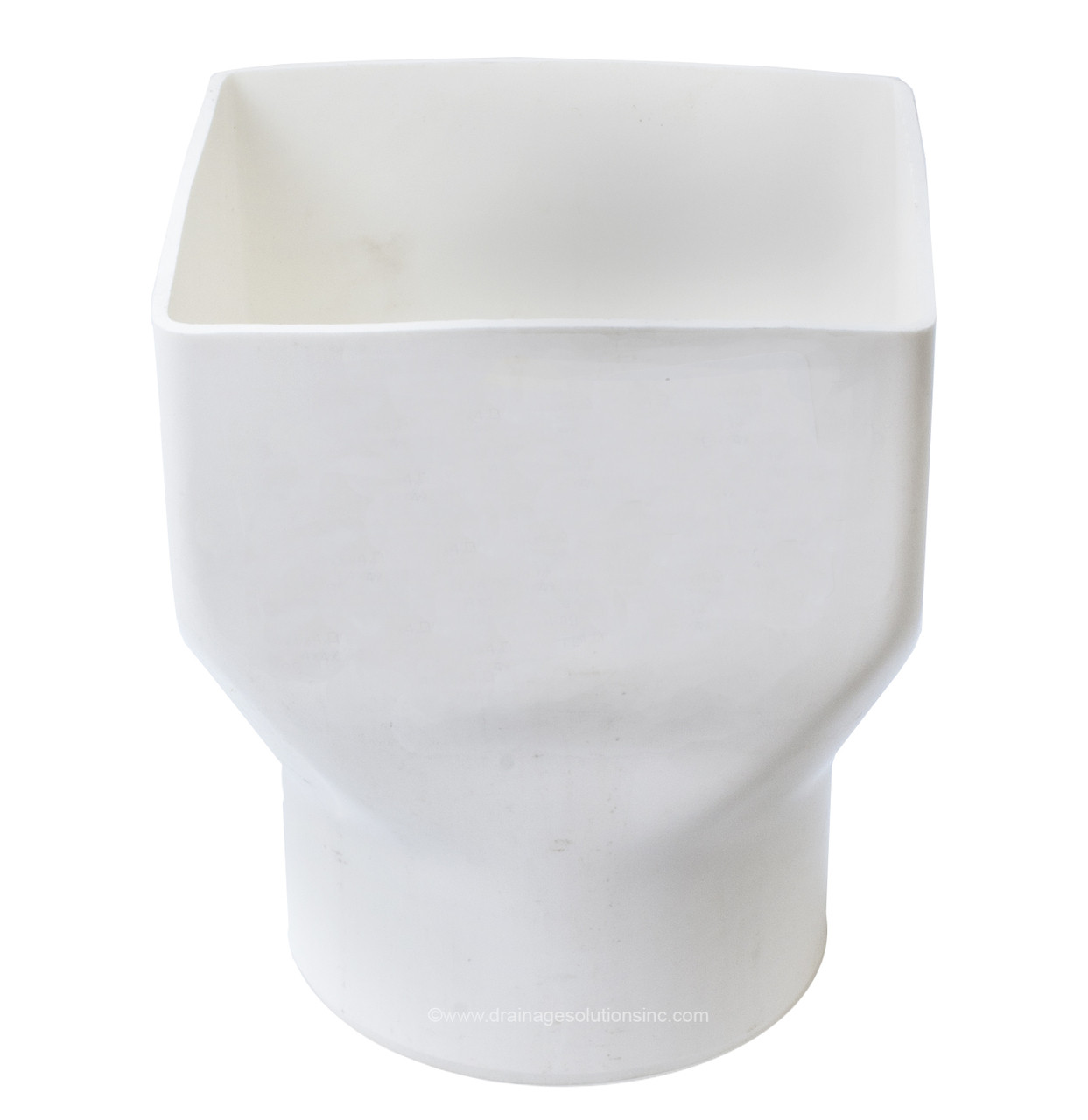 PVC 4" x 5" x 4" SDR35 Downspout Adapter (Centered) (DSA x Spigot
