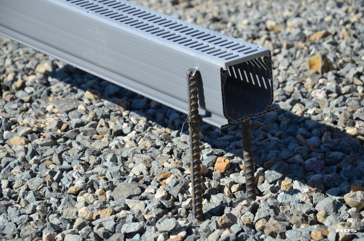 NDS Mini Channel Drain 3" x 6' (Gray) (Each) The Drainage Products Store