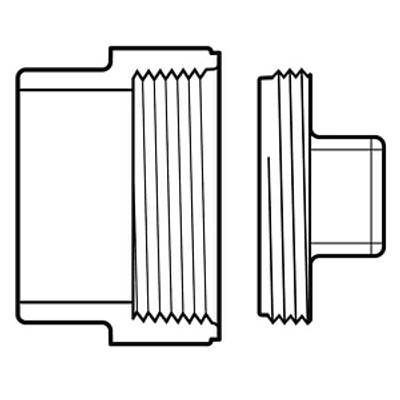 10" PVC DWV Cleanout Adapter & HDPE Plug (Sp x FPT)