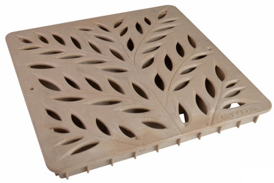 NDS Square Decorative Botanical Grate for 12" Basin - Sand (Each)
