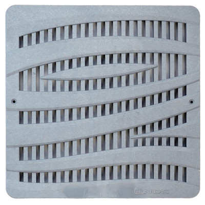 NDS Square Decorative Wave Grate for 12" Basin - Gray (Box of 8)