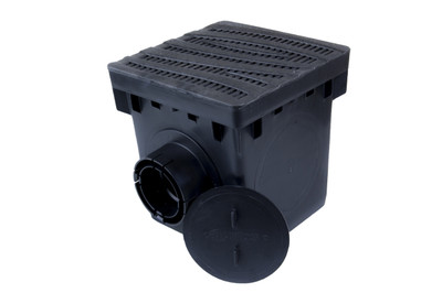 NDS 12" Catch Basin Kit w/ Black Decorative Wave Grate