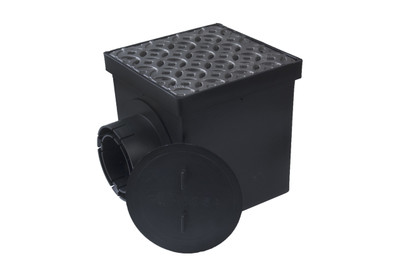 9" Catch Basin Kit w/ Cast Iron Decorative Interlaken Grate