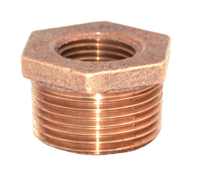 1 1/4" x 3/4" Bronze Reducer Bushing (MPT x FPT)