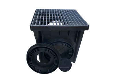 NDS 24" Two Hole Catch Basin Kit w/ Galvanized Metal Grate