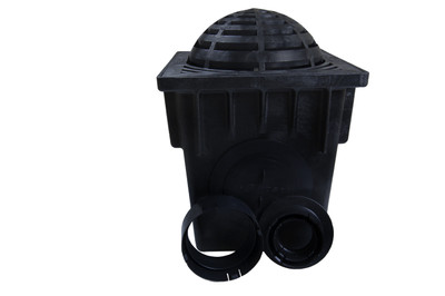 NDS 18" Two Hole Catch Basin Kit w/ Black Atrium Grate NDS 18" Two Hole Catch Basin Kit w/ Black Atrium Grate