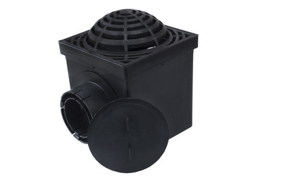 NDS 9" Two Hole Catch Basin Kit w/ Black Atrium Grate NDS 9" Two Hole Catch Basin Kit w/ Black Atrium Grate
