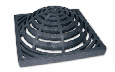 NDS Square Plastic Atrium Grate - Black for 12" Basin (Each)
