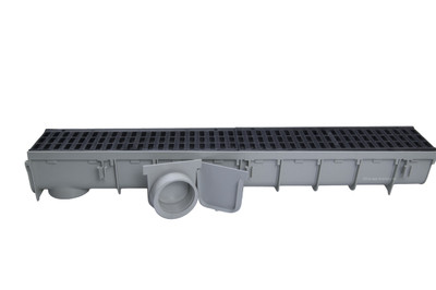 NDS Pro Series 5" x 1 Meter Deep Profile Channel Drain Kit (Black)