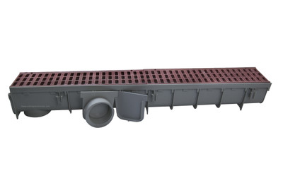 NDS Pro Series 5" x 1 Meter Deep Profile Channel Drain Kit (Brick Red)