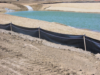 36" Black Woven  Silt Fence 124 lb. w/Lath (6' OC)  36" Post