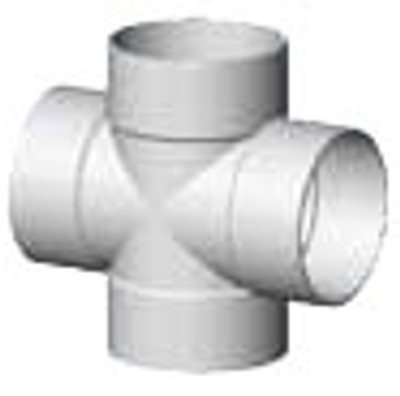 8" x 8" x 6" x 6" PVC SDR35 Solvent Weld Cross Tee (S x S x S x S)