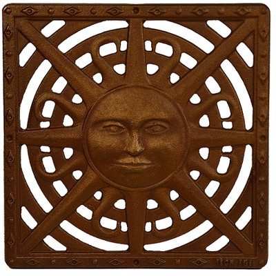 Iron Age Baked on Oil Finish Cast Iron Sun Drain Grate for 12" Basin