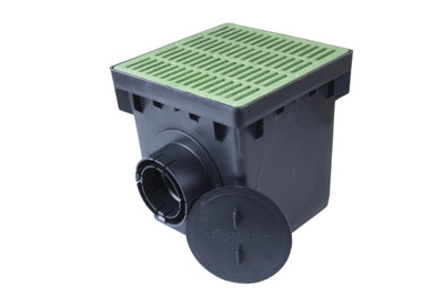 NDS 12" Three Hole Catch Basin Kit w/ Green Grate