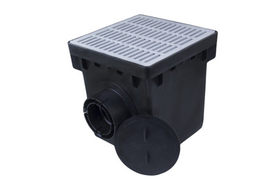 NDS 12" Four Hole Catch Basin Kit w/ Gray Grate