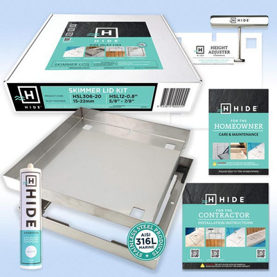 Hide 12" Skimmer Lid & Access Cover Kit, 5/8" - 7/8"  HSL12-0.8