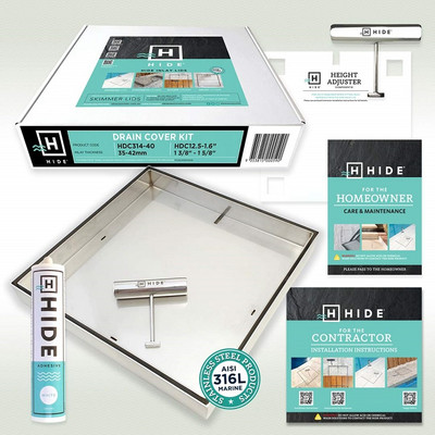 Hide 12 1/2" Concrete Drain Cover Kit, 1 5/8"  HCON12.5-1.6