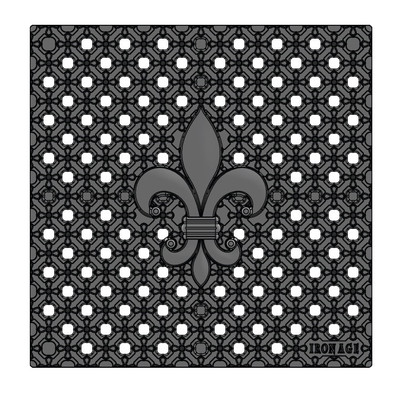 12" Catch Basin Kit w/ Cast Iron Decorative Creole Grate