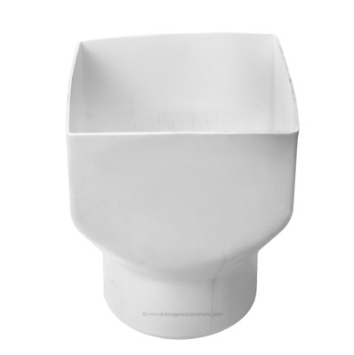PVC 5" x 5" x 4" IPS Downspout Adapter (Centered) (DSA x Spigot)