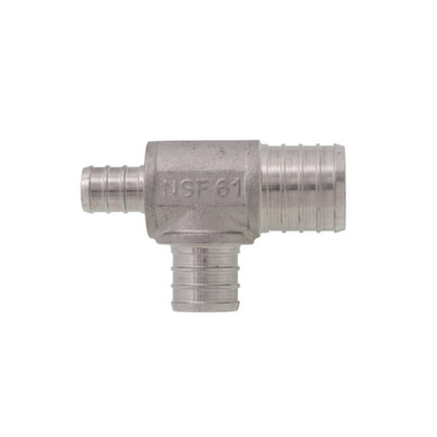1" x 1/2" x 3/4" 304SS Stainless Steel Crimp PEX Tee (SSPEX-T100507)