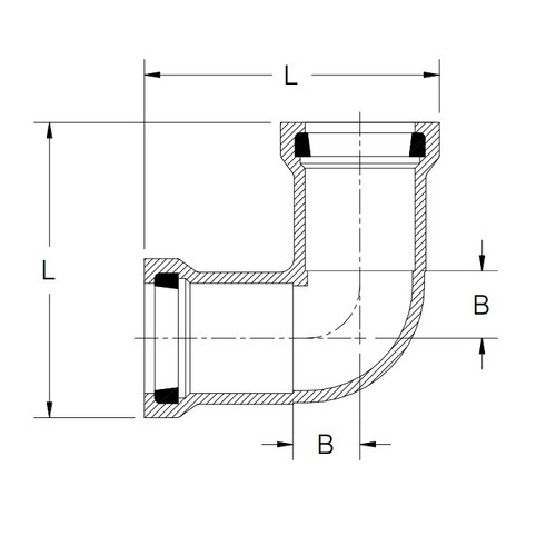 2" PVC IPS Gasket Joint Pressure 90 (G x G)