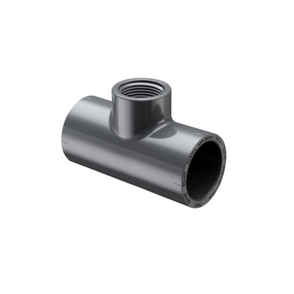 6" x 6" x 2 1/2" PVC Schedule 80 Tee (S x S x FPT)