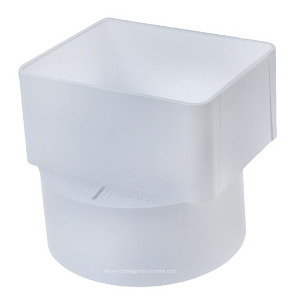 PVC 3" x 4" x 4" SDR35 Downspout Adapter Offset (Box of 25)