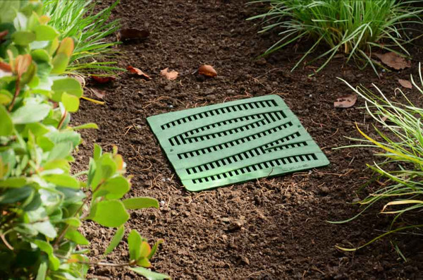 NDS 12" Catch Basin Kit w/ Green Decorative Wave Grate