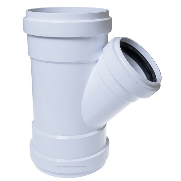 8" x 6" PVC SDR35 Gasket Joint Wye (G x G x G)