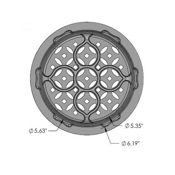 Iron Age Raw Cast Iron Interlaken 6" Round Grate