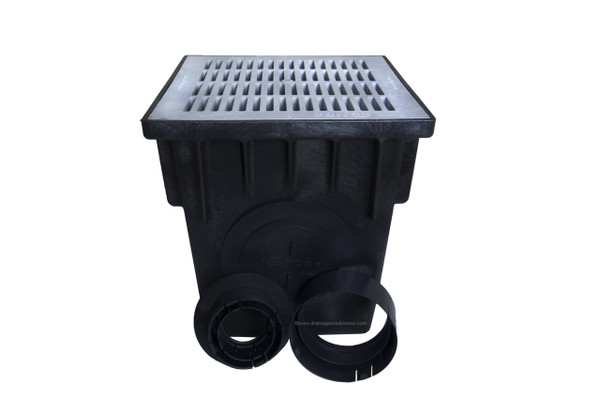 NDS 18" Two Hole Catch Basin Kit w/ Gray Grate