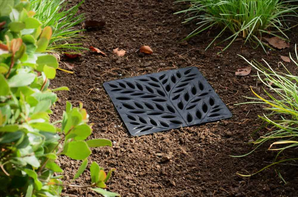 NDS Square Decorative Botanical Grate for 12" Basin - Black (Each)