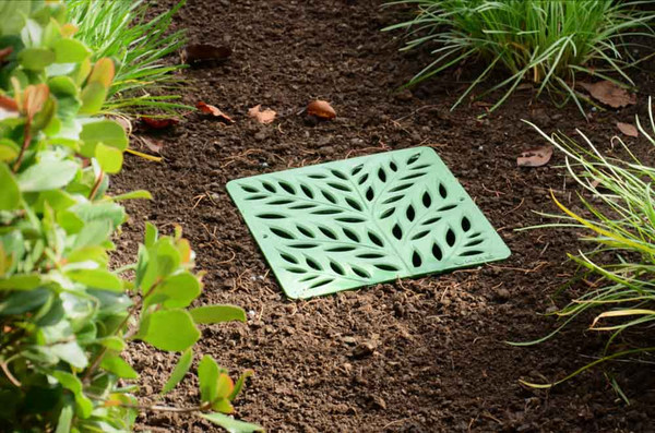NDS Square Decorative Botanical Grate for 12" Basin - Green (Each)