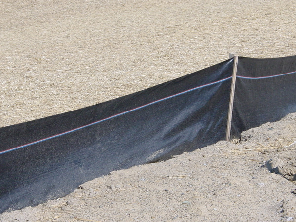 36" Black 6 oz. Non-Woven  Silt Fence w/Lath (6' OC)