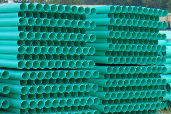 6" PVC SDR35 Solvent Weld Pipe x 10' (BE) (Green)
