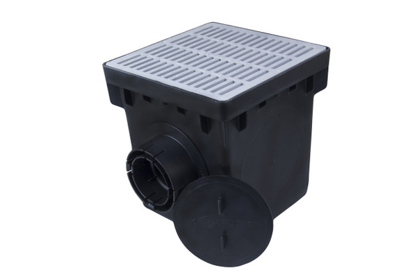 NDS 12" Three Hole Catch Basin Kit w/ Gray Grate NDS 12" Three Hole Catch Basin Kit w/ Gray Grate