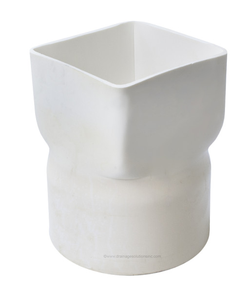 PVC 5" x 5" x 6" SDR35 Downspout Adapter (Centered) (DSA x Hub)