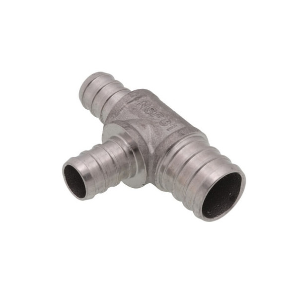 1" x 3/4" x 3/4" 304SS Stainless Steel Crimp PEX Tee (SSPEX-T100707)