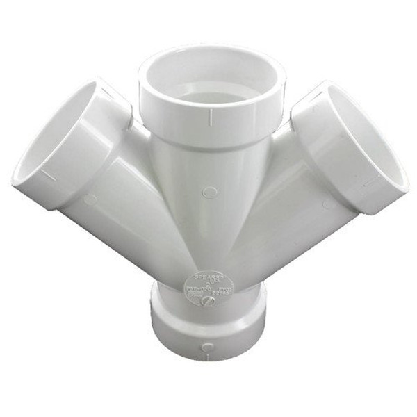 3" x 3" x 3" x 3" PVC DWV Double Wye (S x S x S x S)