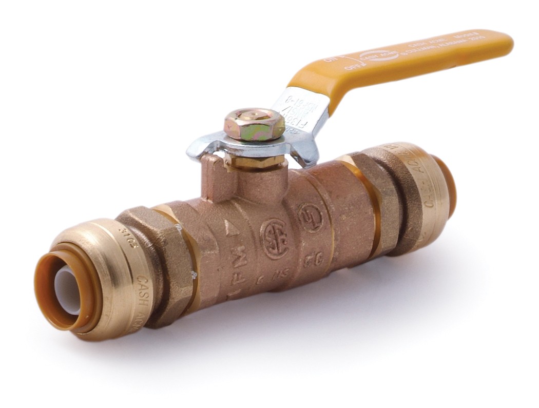 1/2 Inch Lead-Free Push Fit Ball Valve - SharkBite Style, Easy No