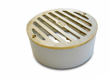 Square Brass Grate with Styrene Collar, 5 Satin Brass - Fits 3