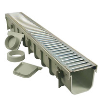 NDS 864GMTL Contractor (3 Pack) Channel Drain Kit - Galvanized Grate